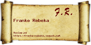 Franke Rebeka névjegykártya